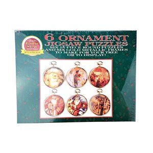 Vintage Jigsaw Puzzle Ornaments Bits Pieces Santa Christmas New Sealed 11-0486
